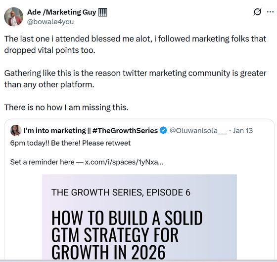 LinkedIn post from Olamide Adurota about speaking on the experimentation episode